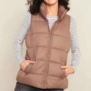 navy puffer vest for women